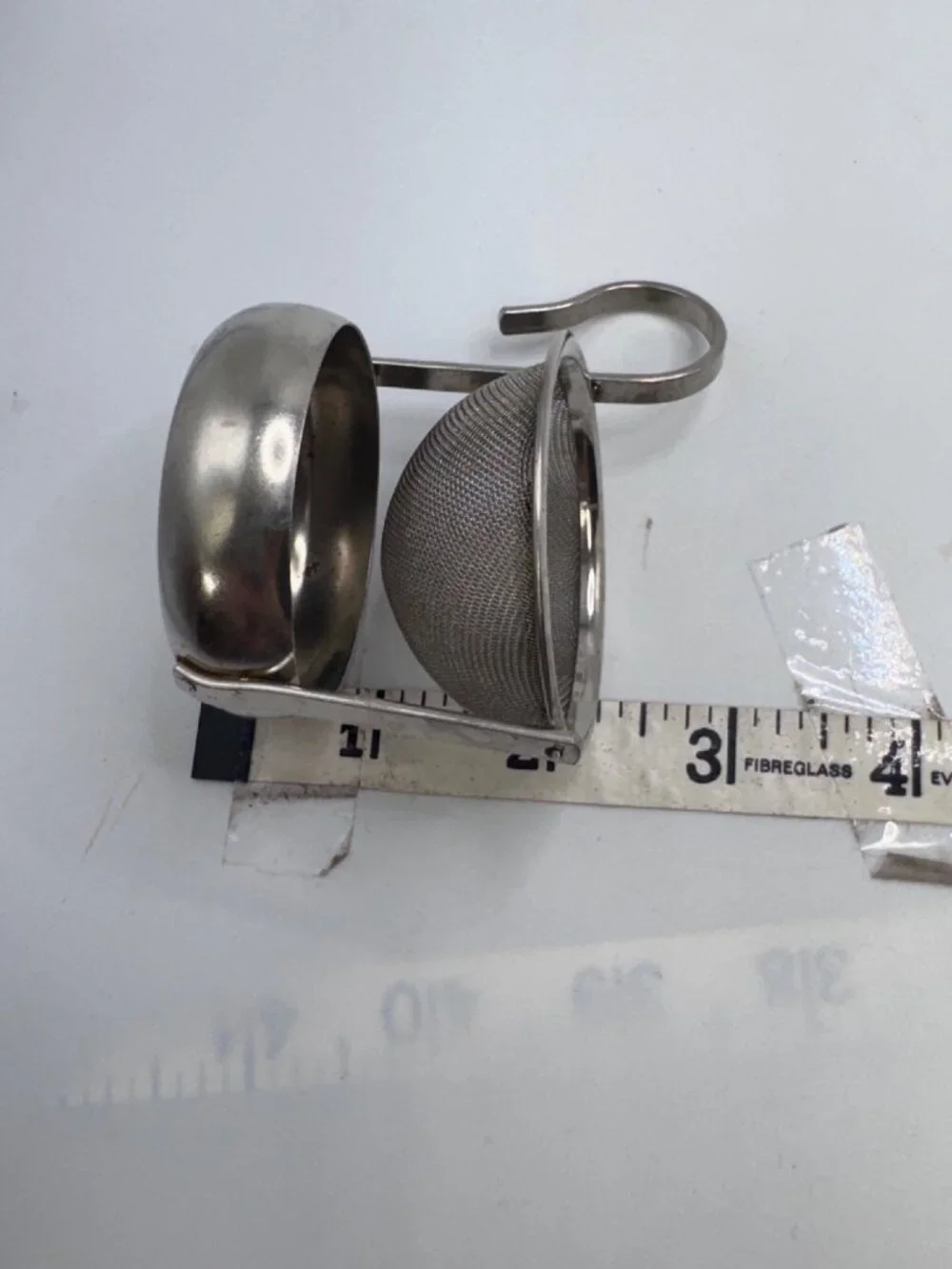 Vintage Stainless Steel Hook Tipping Tea Strainer  Drip Bowl - 3 